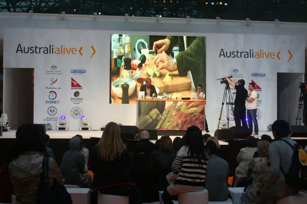 Cooking demonstration at Australia Live event.