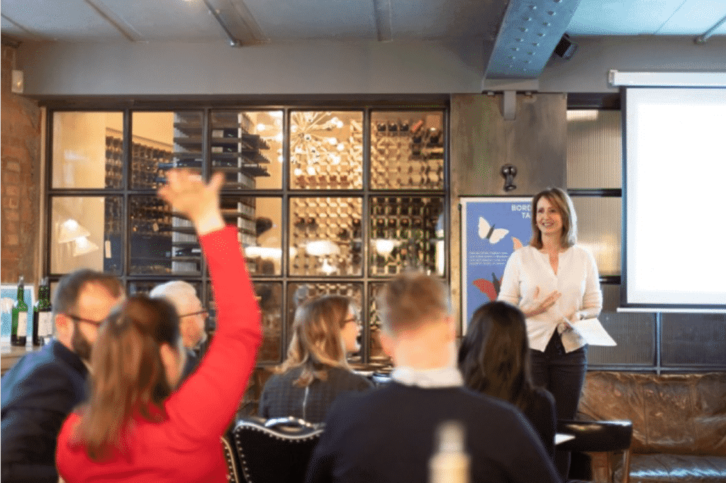 Presentation in a wine tasting event