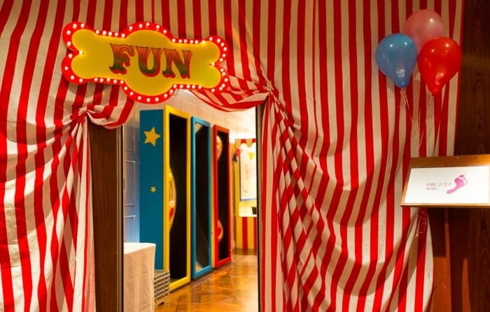 Colourful entrance to a fun area