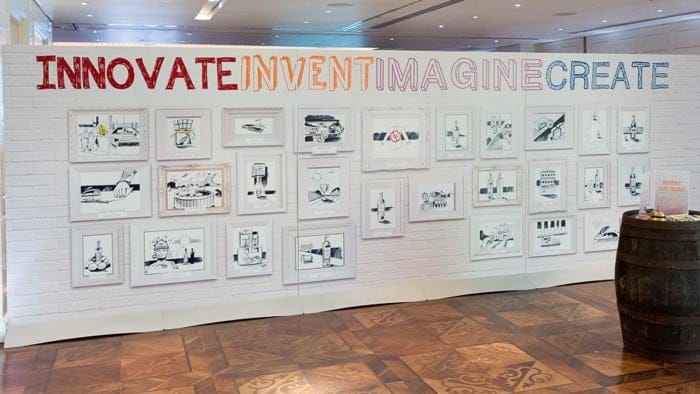 Art display with innovation themes.