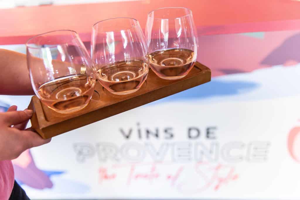 Three glasses of rosé wine